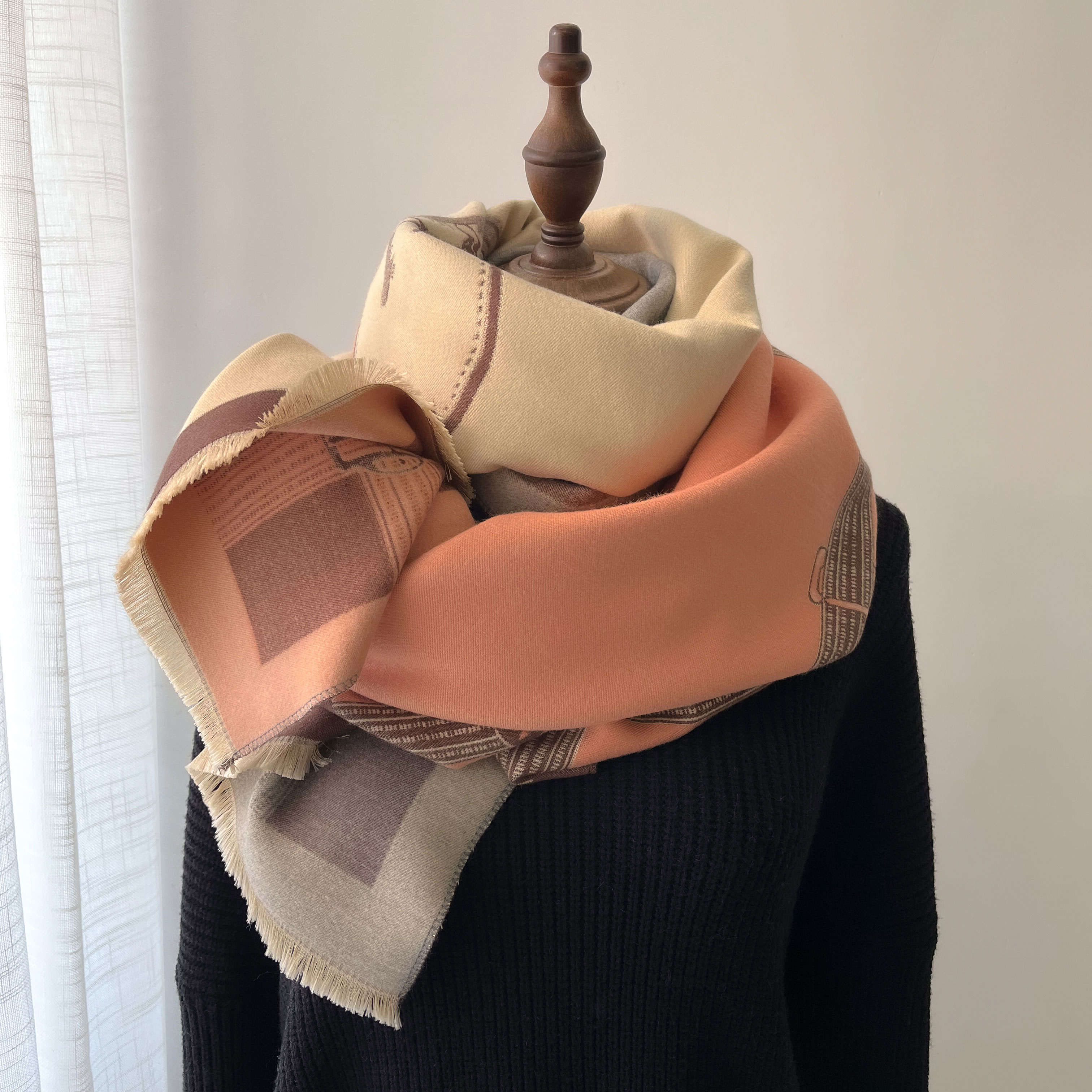 Écharpe en cachemire d'hiver pour femmes, imprimé de luxe, châle enveloppant, couverture épaisse et chaude, cadeau Pashmina