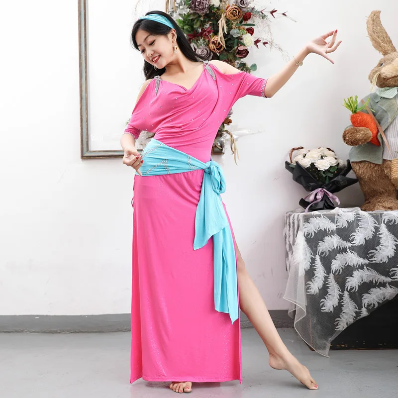 Costume de pratique de la danse du ventre pour femmes, robe Baladi, vêtements ShaBeauty, robe folklorique, performances financières féminines, robe modale