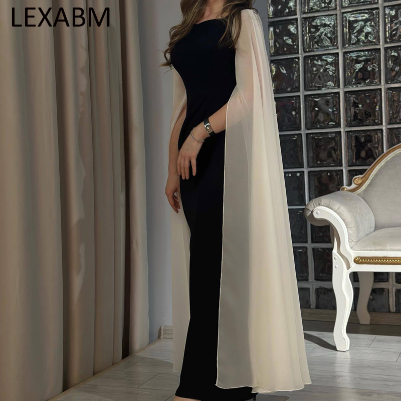 Manches châle noir longues robes pour femme élégant mince soirée longue robe robes robe de bal 2025 nouveau