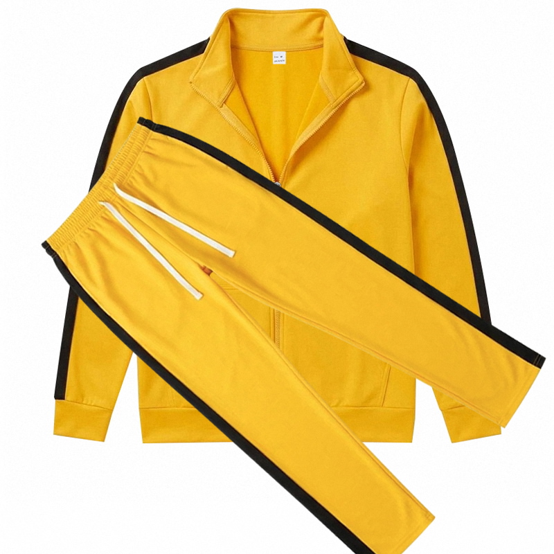 Ensemble deux pièces décontracté pour homme : veste zippée à col montant et sweat-shirt, respirant et confortable
