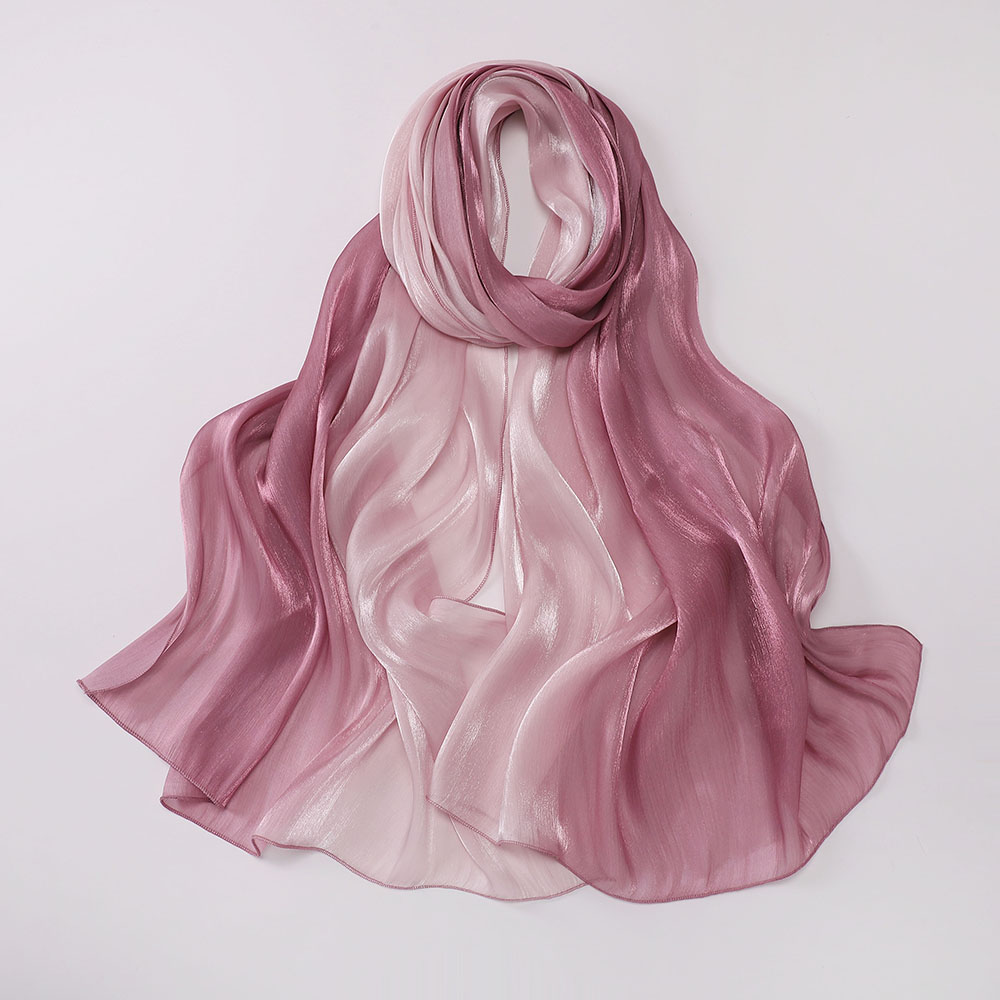 Hijab en satin brillant bicolore, foulards froissés, châle pour femmes, hijab musulman, bandana en crêpe, hijab en soie brillante islamique