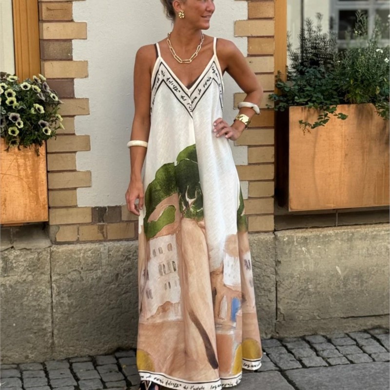 Robe de plage décontractée, épaules dénudées, ajourée, bretelles amples, style bohème, Vintage, col en V, sans manches, robe de vacances, été