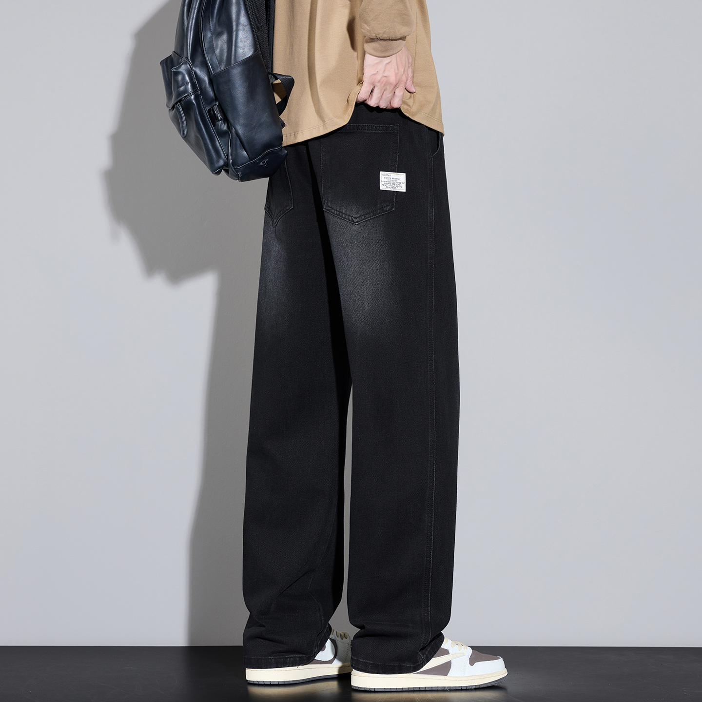 Jean homme 2025 automne et hiver nouveau américain rétro ample droit décontracté pantalon à jambes larges