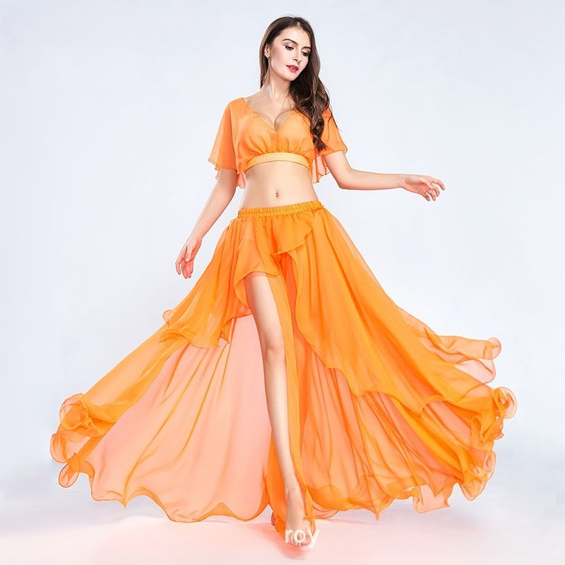 Costume de danse du ventre personnalisé, tenue d'entraînement pour femmes, tenue de performance sexy haut de gamme, costume de danse orientale féerique, vêtements de danse