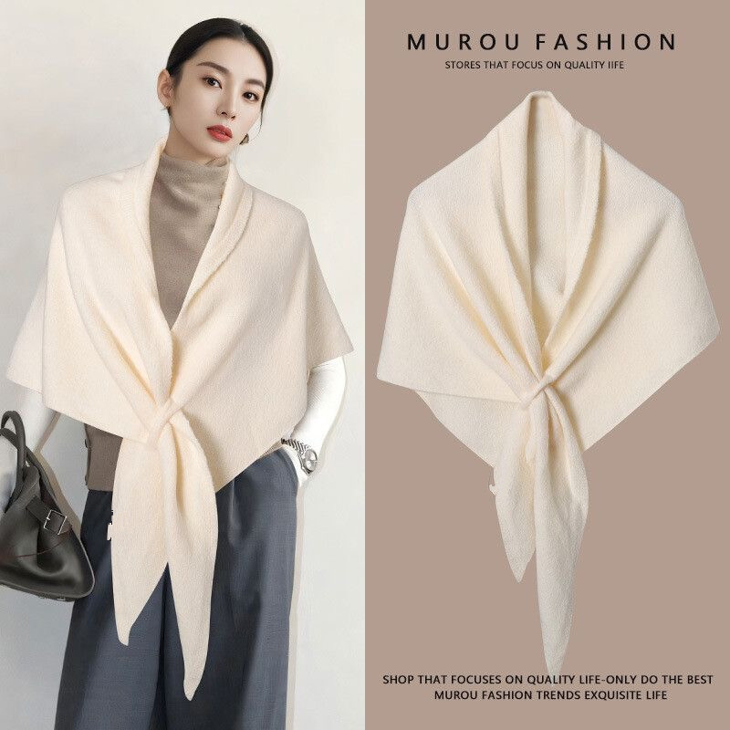 Nouvelle mode Triangle écharpe châle femmes cou enveloppement laine mélangée femme épaissi chaud épaule châle hiver cadeau de haute qualité