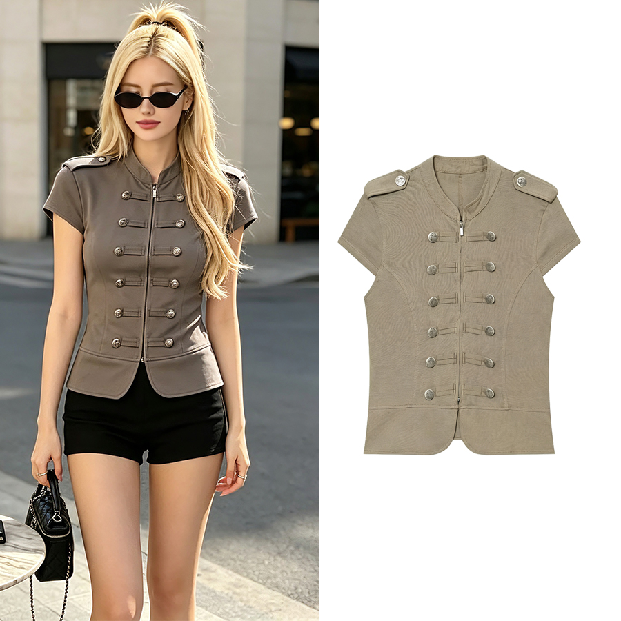 Nouveau Gilet Élégant pour Femme Style Vintage avec Boutons Décoratifs – Idéal pour les Fêtes