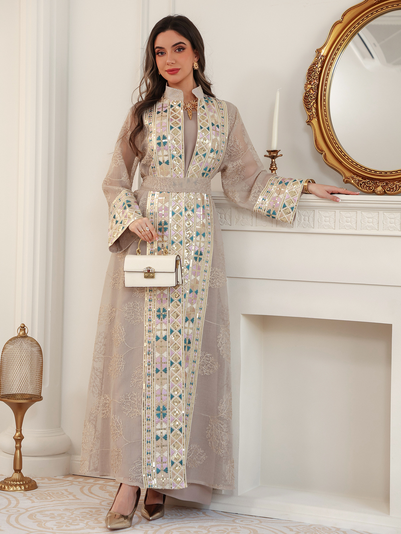 Abaya de l'Aïd pour femme, robe de soirée, ensemble 2 pièces, Kaftan Jalabiya, élégante, musulmane, Dubaï, Vestidos Largo, Ramadan, Caftan, Robe longue, Abayas 2026