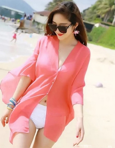 Robe de plage en mousseline de soie pour femmes, couverture de plage, bikini, écharpe Parbones Lady Sarong, rond, été, vêtements pour femmes, écharpe, maillot de bain, 2024