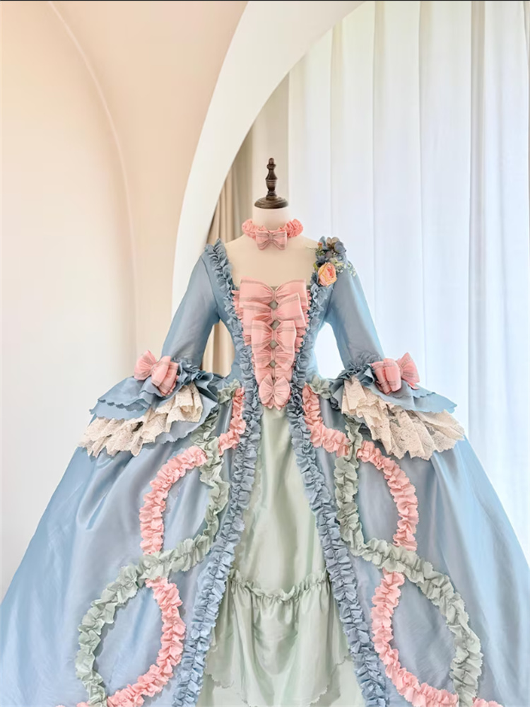 Robe à la Française du XVIIIe siècle, style Rococo, robe Marie-Antoinette, duchesse géorgienne, robe de bal de la Cour royale française pour reconstitution historique