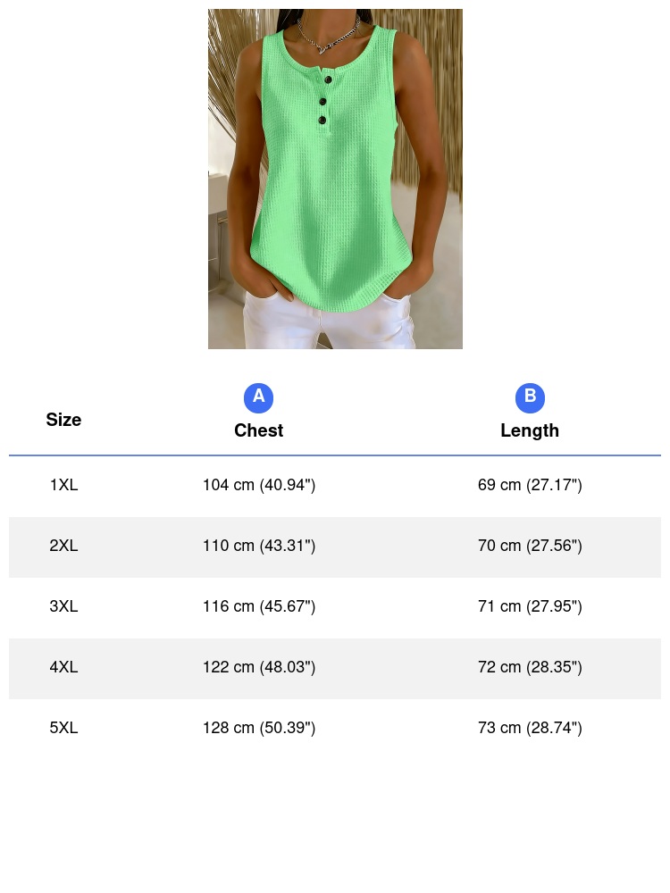Débardeur Henley sans manches en tricot gaufré élastique uni pour femme grande taille, coupe ample, décontracté, basique, pour l'été et le quotidien