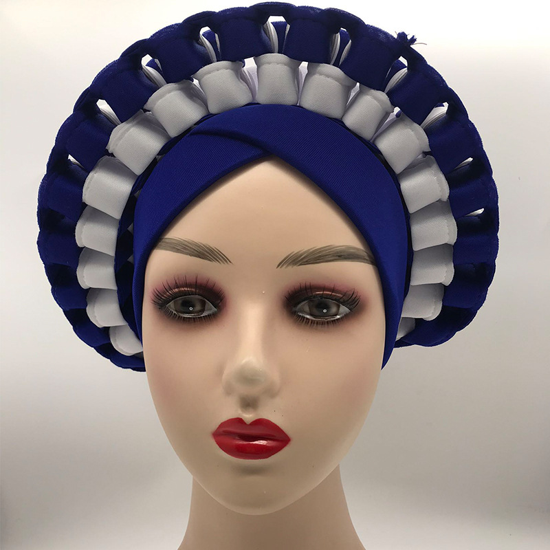 Turbans africains à la mode pour femmes, prêts à porter, couvre-chef Auto Gele, bandeau nigérian Aso Oke pour mariage traditionnel, 2022