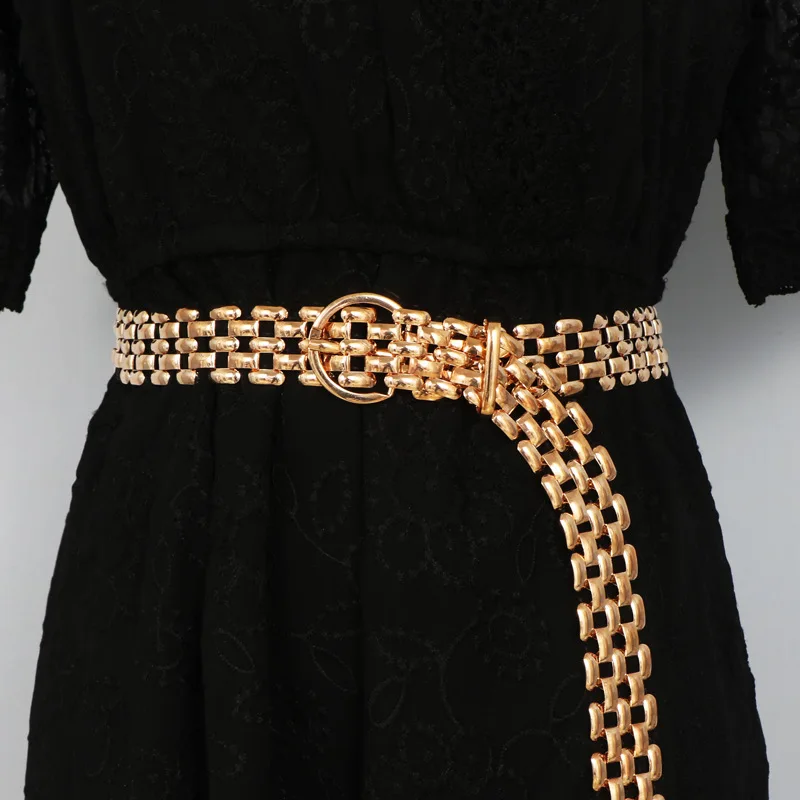Ceintures pour femmes de luxe mode Cool or argent taille chaîne nouvelle tendance ceinture décoration costume jean jupe ceinture Banquet Punk
