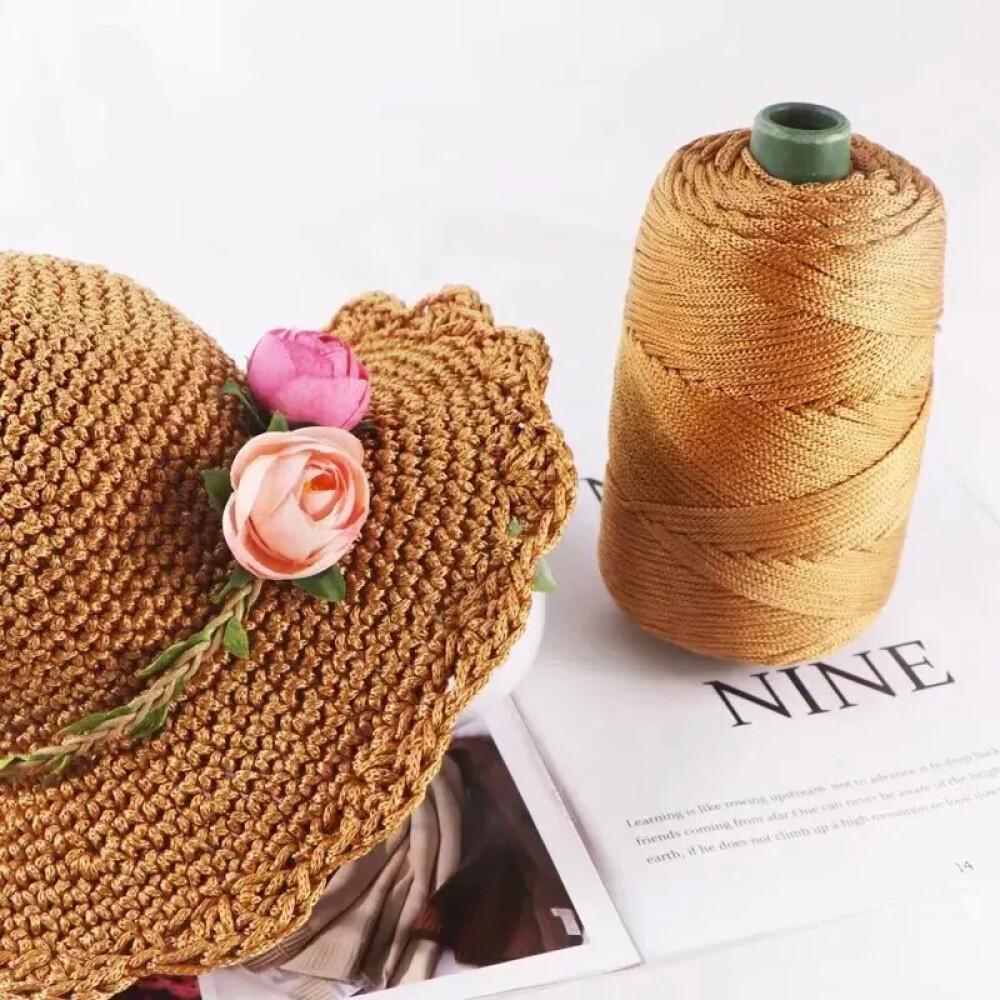 Fil de soie glacée léger de 225g, fabriqué à la main pour les chapeaux frais d'été, les chapeaux de soleil, les paniers de rangement, les coussins de siège, le fil