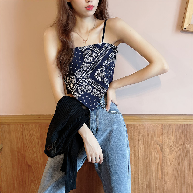 Femme Sexy Floral débardeurs femmes Corset Femme nouveau Style réservoirs culture Camisole mode tricot Camis haute rue irrégularité gilet