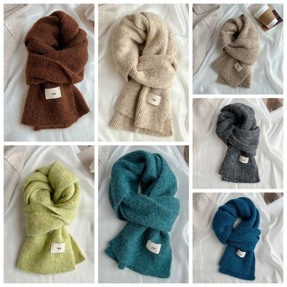 Élégant châle long en mohair moelleux, écharpe tricotée d'hiver, écharpes de style coréen, écharpes en laine, cape, écharpe d'automne et d'hiver.