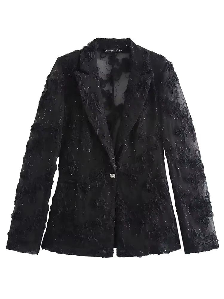 Ensemble pantalon à paillettes pour femmes, 2 pièces, nouvelle mode, Blazer translucide, manteau, costume élégant, tenue deux pièces pour femmes, 2025