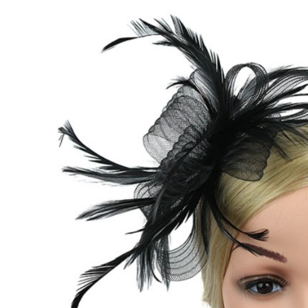 Bandeau fascinateur en plumes pour femmes, rétro britannique, grande pince à cheveux florale, pour Cocktail, fête de mariage, chapeau de mariée, décor, couvre-chef pour dames