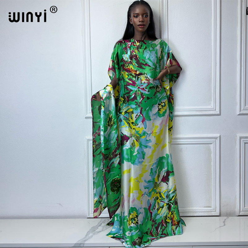 WINYI-Robe traditionnelle africaine pour femmes, abaya dubaï, caftan de luxe, robe de soirée élégante, longueur maxi, couvertures de plage