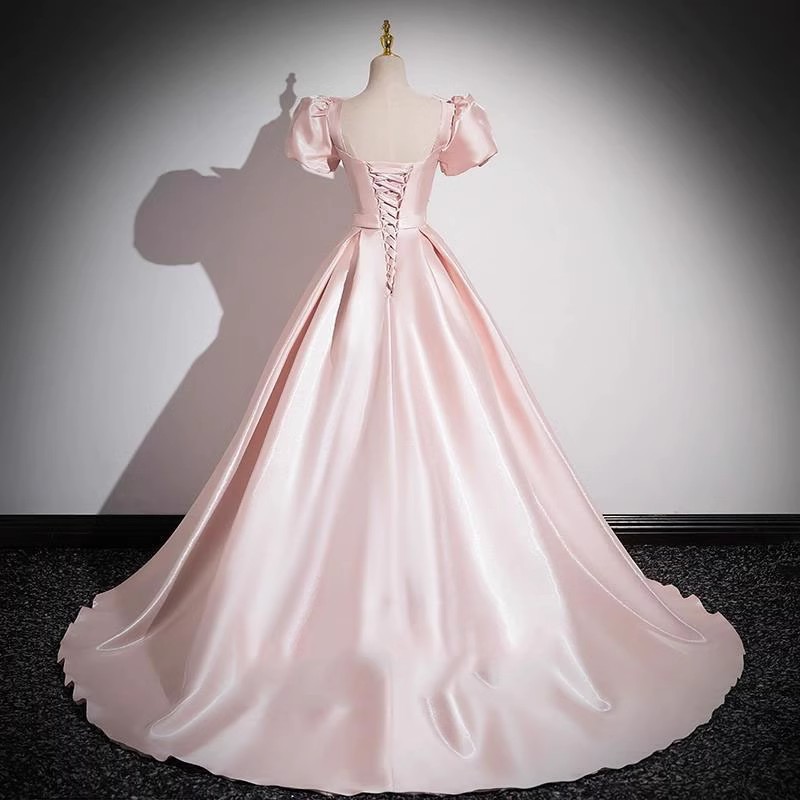Robe de soirée en satin rose pour femme, nouvelle collection 2026, style élégant, pour soirée, chorale, cérémonie, défilé de mode, banquet, robe sur mesure