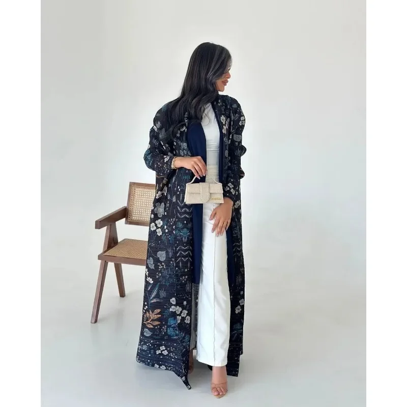 KAF femmes mode Abaya Vintage imprimé Cardigan conception ample grande taille élégante femme luxe Robe printemps automne modèle