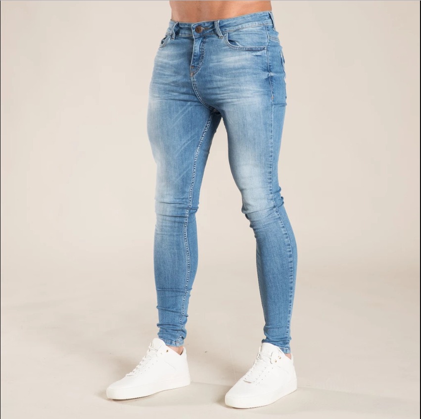 Jean skinny pour hommes, classique, élastique, en coton, Slim, pantalon en Denim extensible, de haute qualité, noir, costume décontracté
