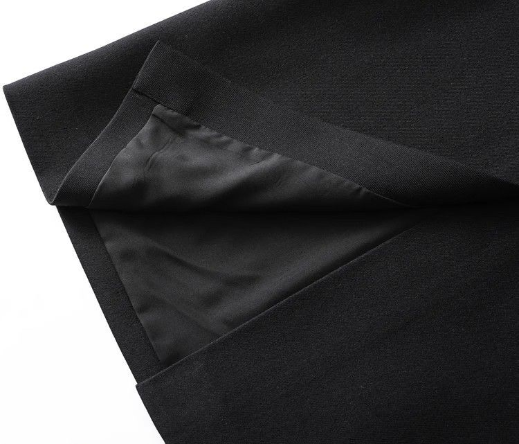 Jupe midi noire taille haute pour femme, jupe crayon moulante avec ceinture contrastante, jupe élégante pour le bureau