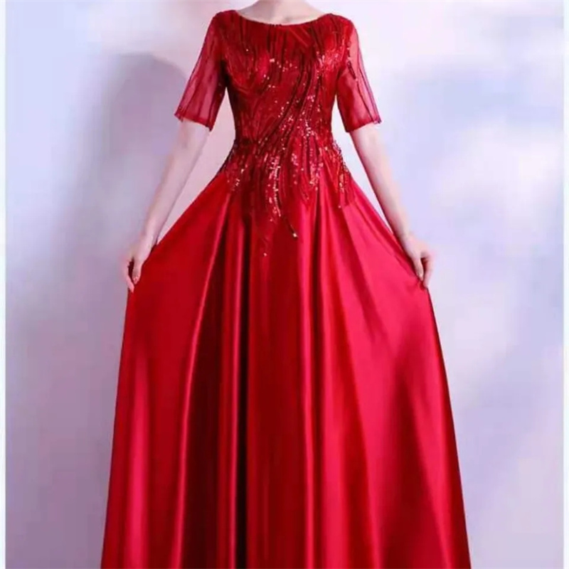 Costume de performance de grande chorale pour adultes, robe longue, robe de soirée mince, tempérament, élégant, à la mode, chœur féminin, banquet, hôte