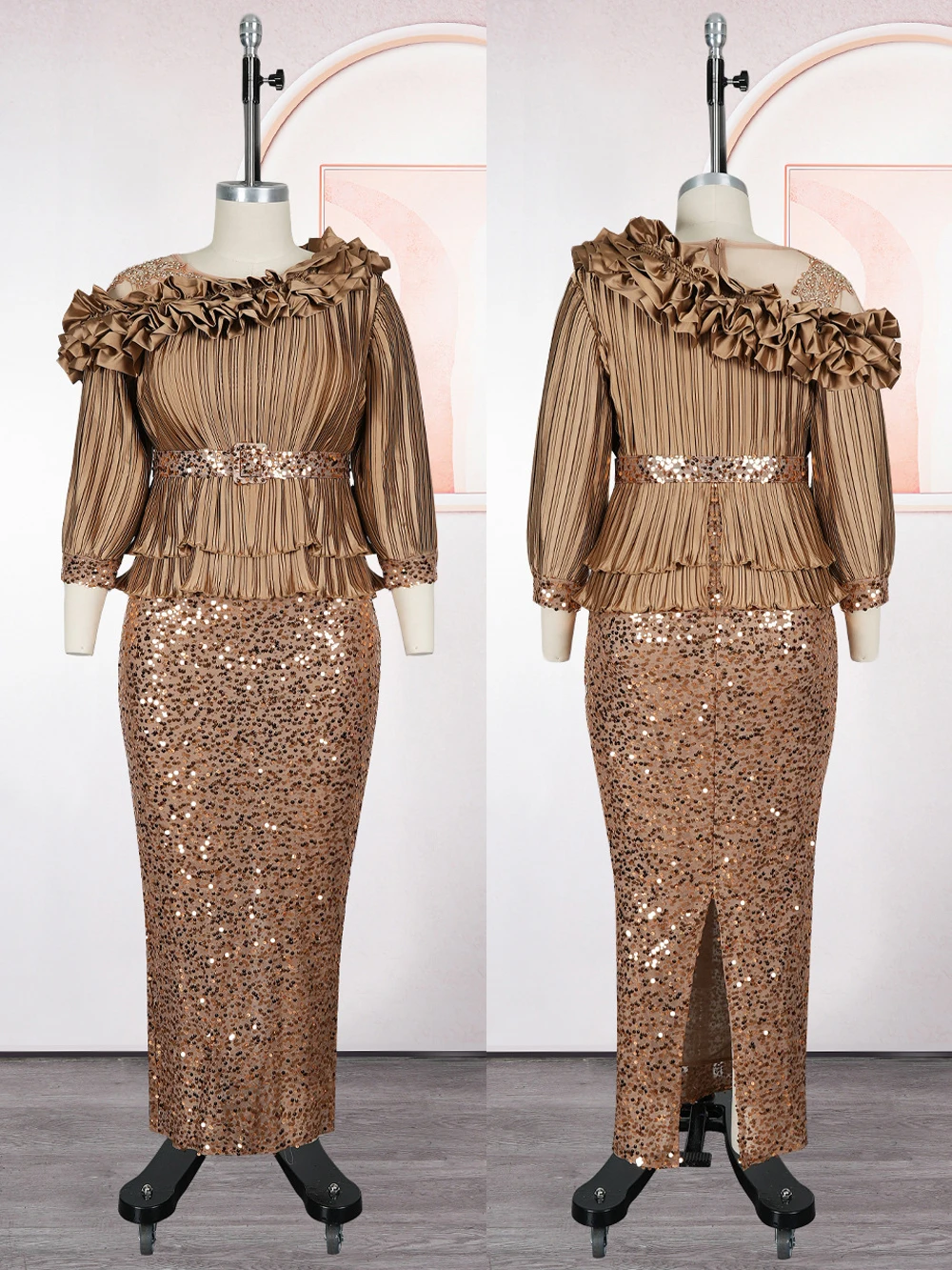 Robes Africaines de Luxe pour Femmes, Dashiki à Paillettes et Volants, Robes Longues pour Mariage, Fête, Anniversaire, Soirée, Collection 2026, Vêtements Africains