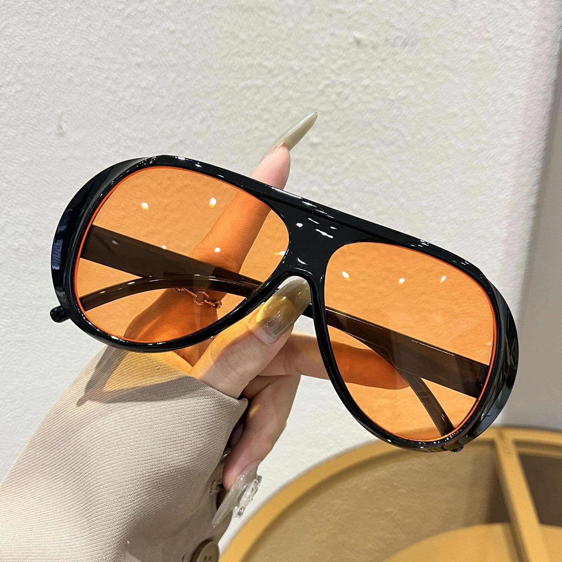 INS populaire surdimensionné pilote lunettes de soleil 2025 nouveau dans Vintage aviateur lunettes de soleil femmes à la mode marque de luxe Design extérieur nuances