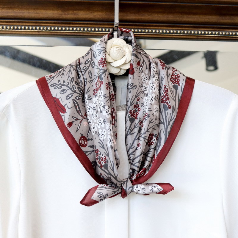 Foulard 100% Soie Véritable Imprimé, Bandana, Hijab, Foulard d'Hôtesse de l'Air, Protection Solaire, Respirant, Châle, Accessoire de Poignet