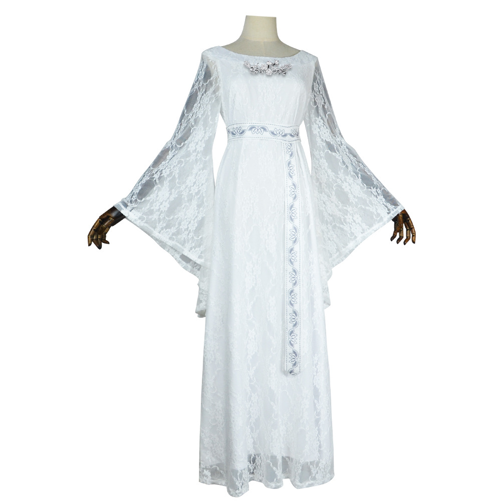 Costume de Cosplay reine elfe, tenues pour Fantasia Galadriel, fête de carnaval d'halloween, jeu de rôle, robe longue avec ceinture, nouveau