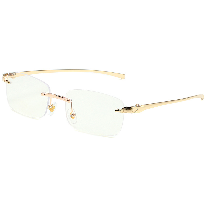 Lunettes de soleil rectangulaires sans monture pour femmes et hommes, lunettes de soleil léopard, petites nuances carrées, UV400, mode populaire, été, voyage