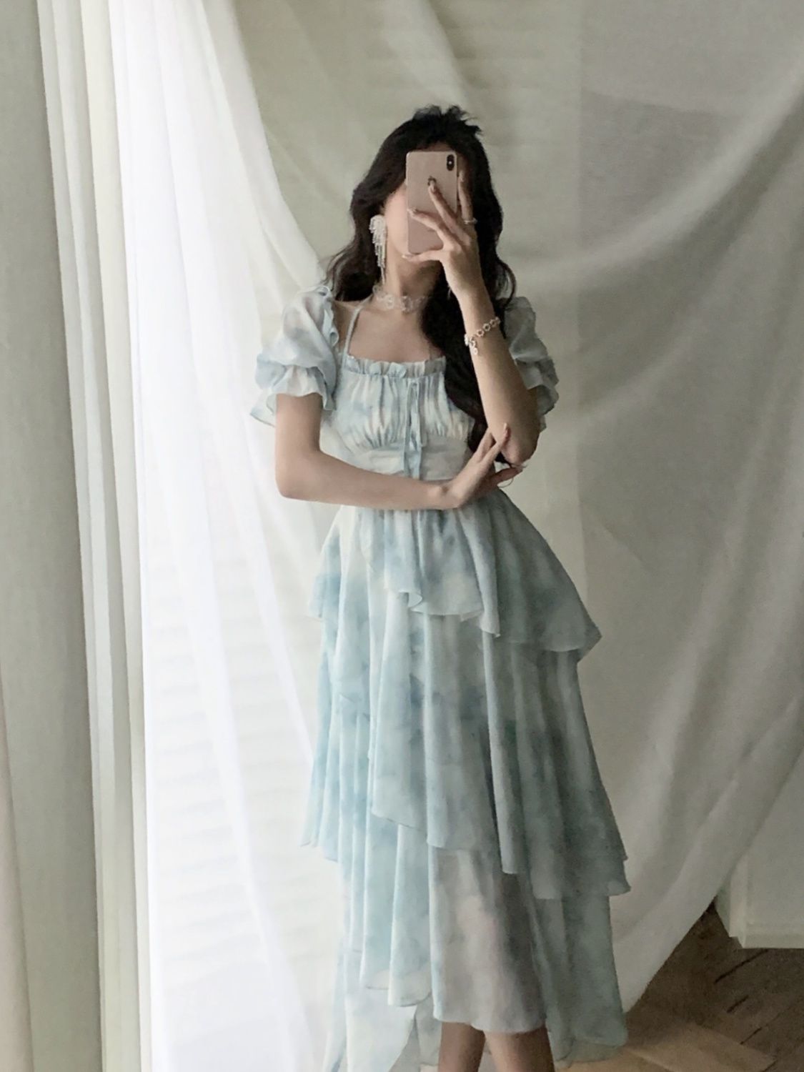 Robe florale mince en mousseline de soie irrégulière, nouveau Style d'été 2025