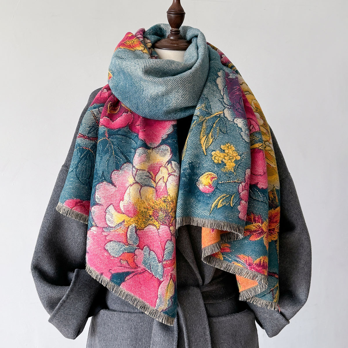 Écharpe chaude en cachemire pour femme, châle imprimé Floral, couverture épaisse de luxe, Bufanda Pashmina, Poncho de voyage, étoles, nouvelle collection hiver