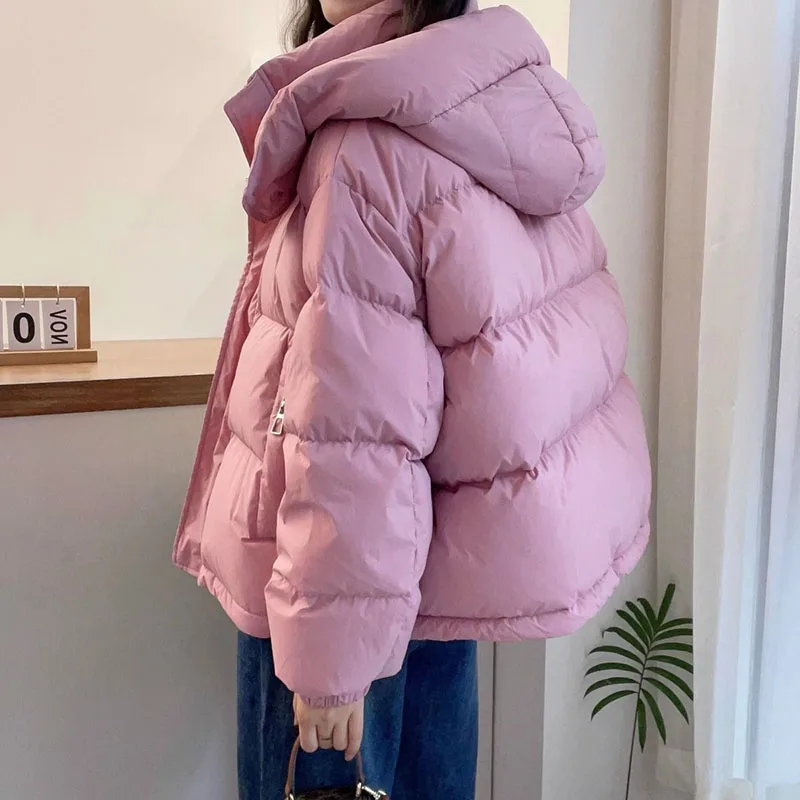 Parka tendance pour femme, style coréen, nouvelle collection automne-hiver 2026, coupe ample, à capuche, chaude et épaisse, en coton rembourré, manteau court pour femme
