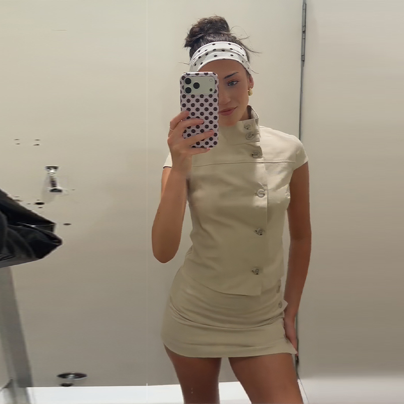 Débardeur uni pour femme, col montant, coupe ajustée, sans manches, style décontracté, Nouveauté Printemps-Été 2026, style urbain