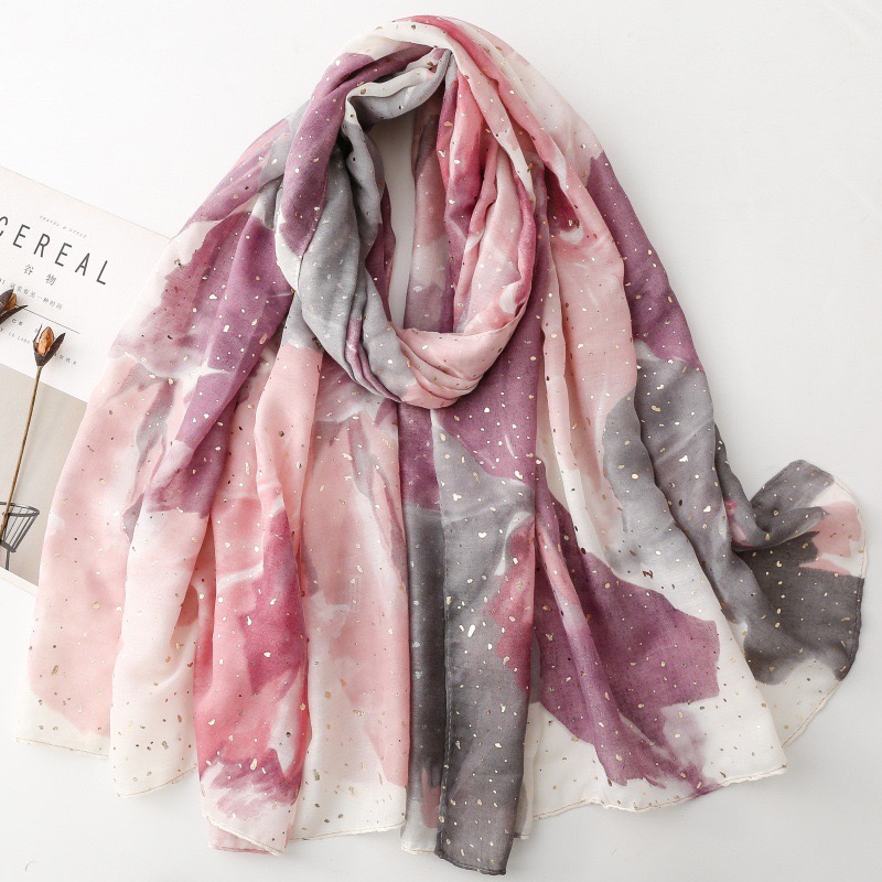 Nouvelle Écharpe Châle en Coton Viscose Scintillant à Motifs Floraux Lurex, Foulard Pashmina de Haute Qualité pour Femme, Stola, Bufandas, Hijab Musulman