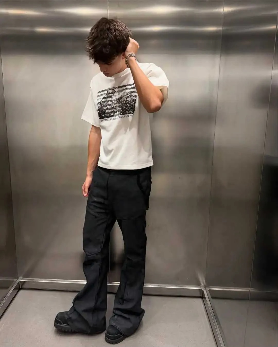 T-shirt imprimé rétro Hip Hop Harajuku, T-shirt grande taille style streetwear pour homme, haut décontracté Y2K, vêtements pour homme