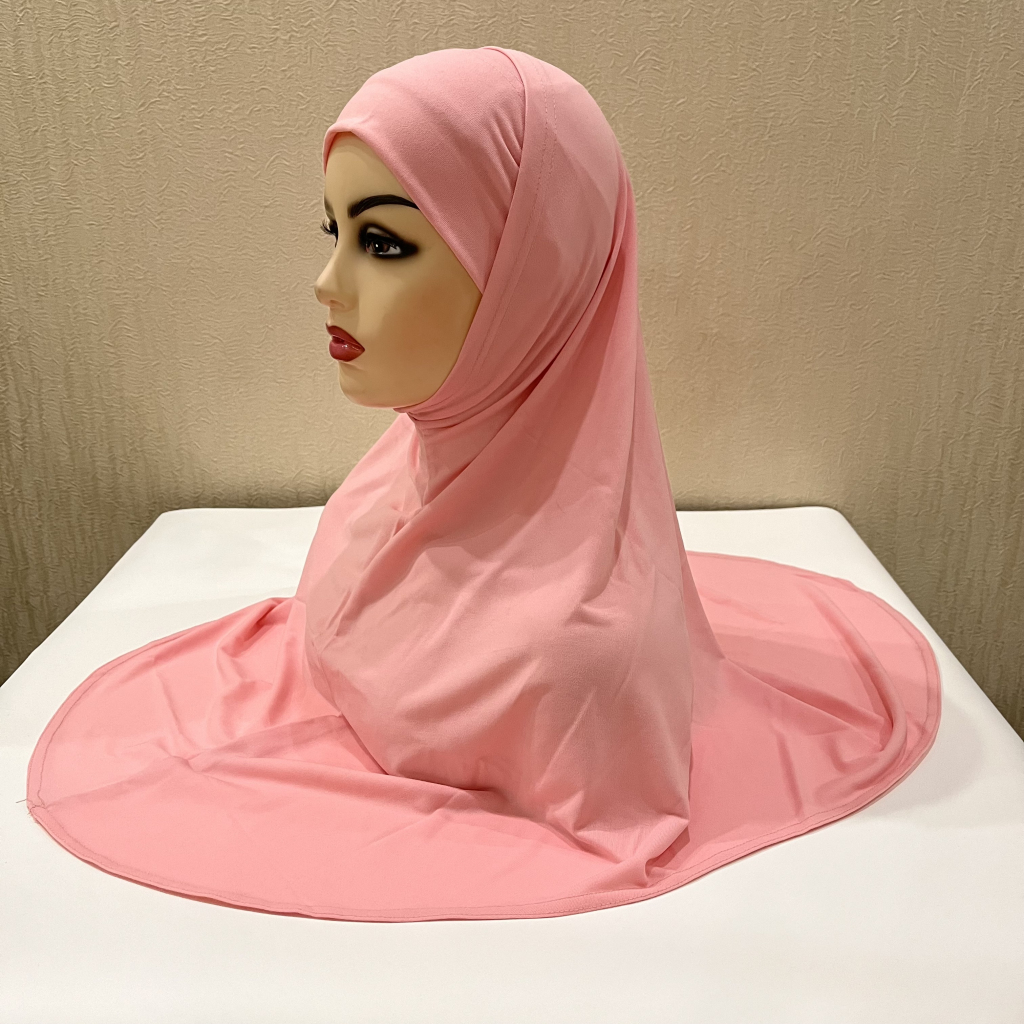 H292 plaine deux pièces grande taille hijab musulman avec partie du menton qualité supérieure amira tirer sur écharpe islamique vente chaude foulard