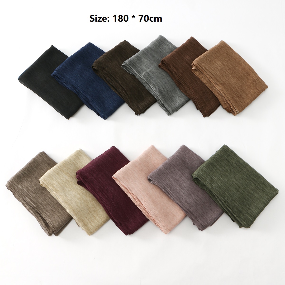 Hijabs en coton modal rayonne froissé tendance pour femmes, foulards unis, bandanas, hijabs islamiques, bandeaux musulmans 180*70cm