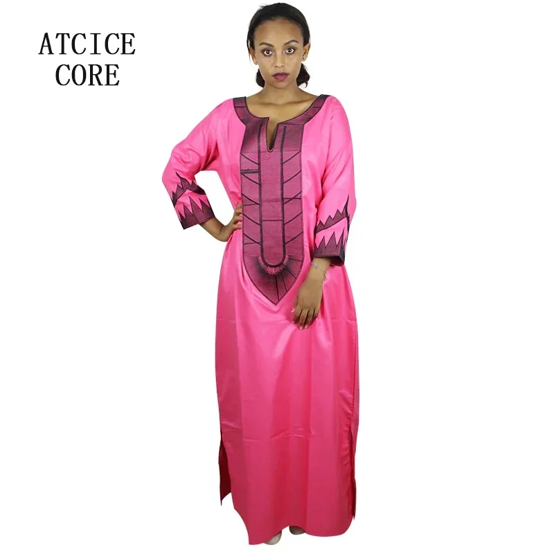 Robes africaines pour femme, matériau doux, Design brodé, robe longue sans écharpe