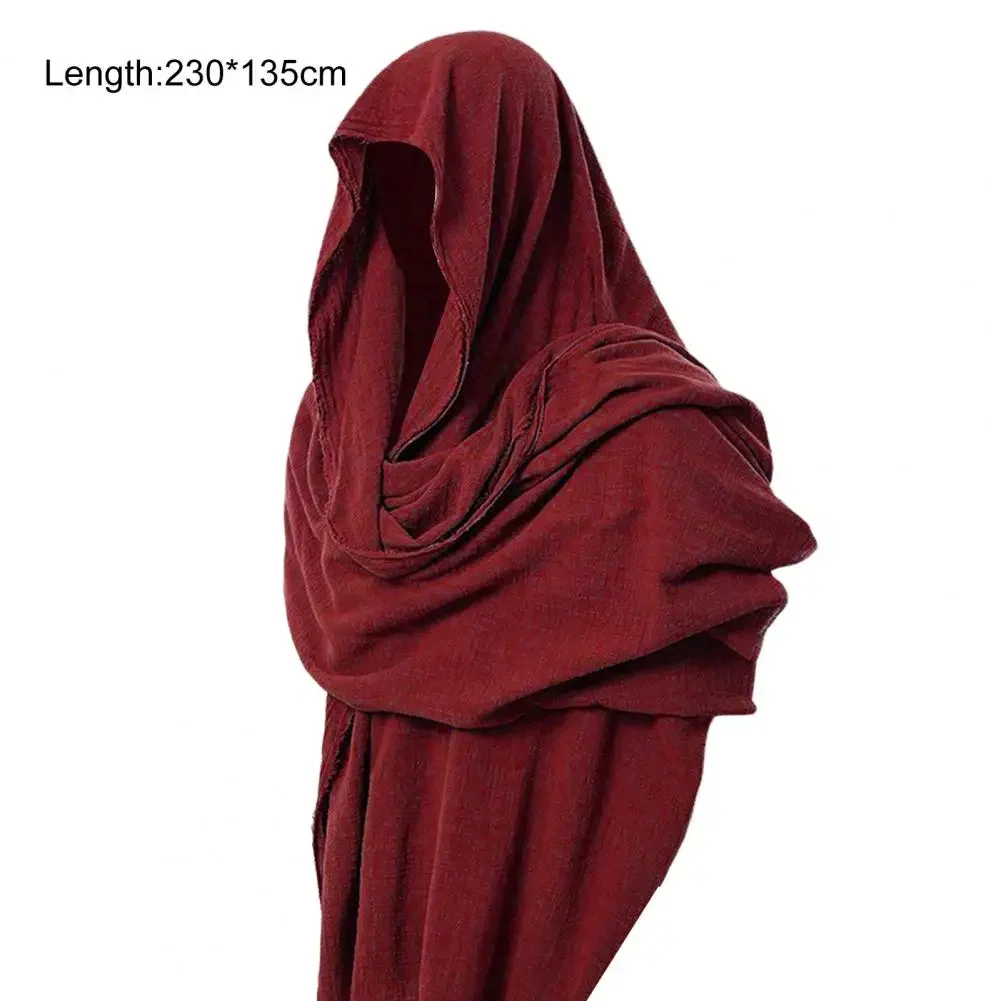 Écharpe Vintage en tissu doux pour hommes, confortable, respirant, couleur unie, garde au chaud, cape à capuche, Costume médiéval pour Banquet, printemps