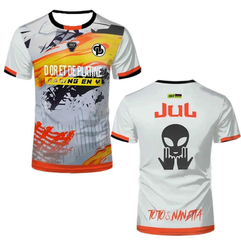 Maillot JUL Toto Ninetta en jersey imprimé, T-shirt de football respirant pour hommes et femmes, T-shirt à manches courtes pour adultes et enfants