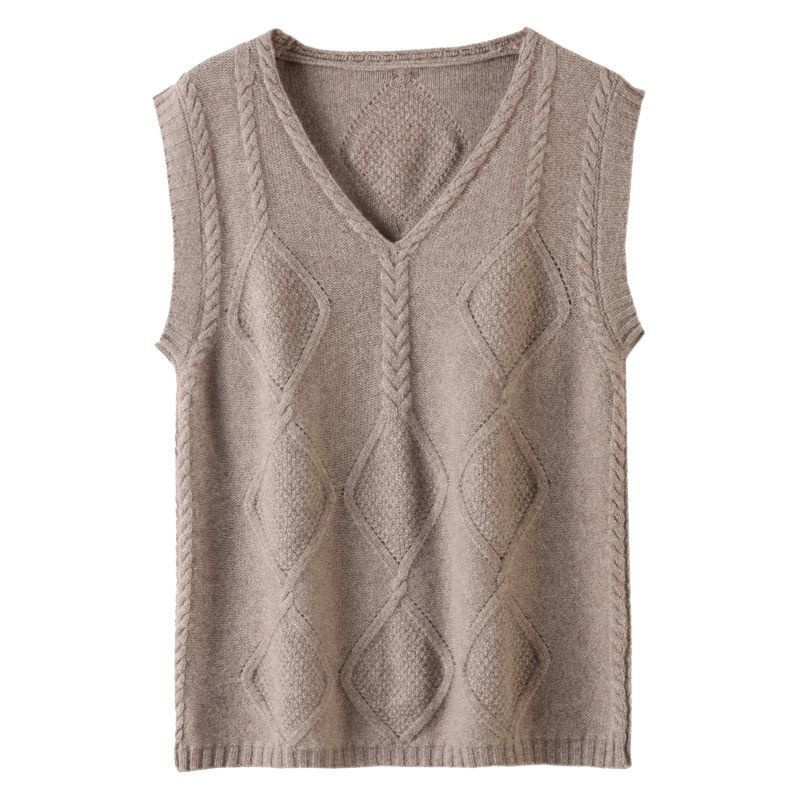 Gilet femmes automne nouveau 2025 col en V pull tricot gilet hauts femme décontracté sans manches couleur unie pull gilet femme