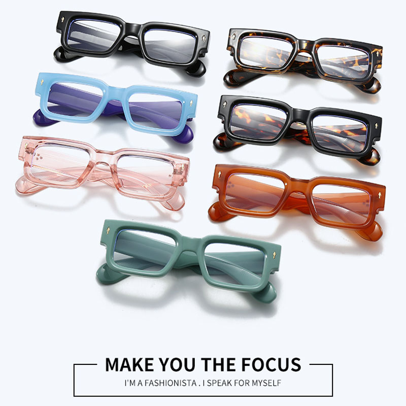 Lunettes rectangulaires anti-lumière bleue pour hommes et femmes, monture optique, lunettes de myopie, bord optique, mode, nouveau, 2023