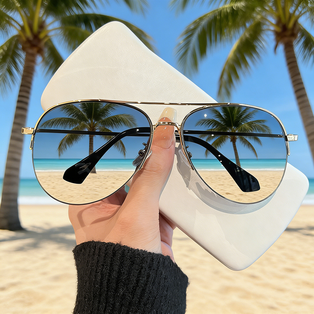 Nouvelles Lunettes de Soleil Aviateur Vintage pour Hommes et Femmes, Lunettes Circulaires de Marque pour Hommes et Femmes