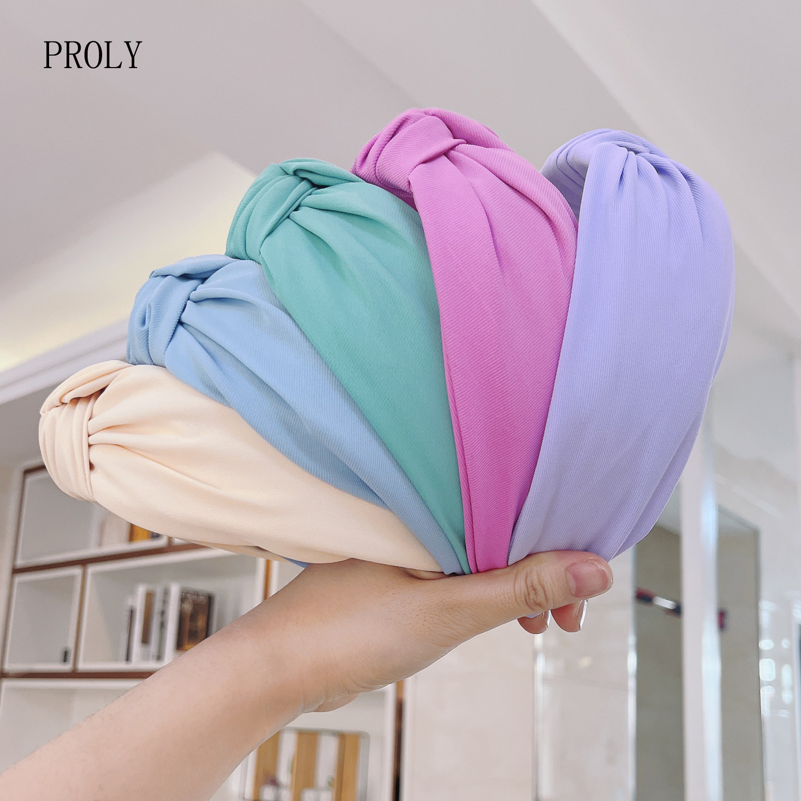 PROLY – Turban décontracté à nœud central pour femme, accessoires de cheveux, couleur unie, nouvelle mode, printemps, adulte