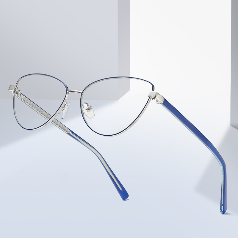 Lunettes œil de chat pour femmes, monture en alliage, jante complète, marque de styliste élégante, lunettes de Prescription anti-rayures