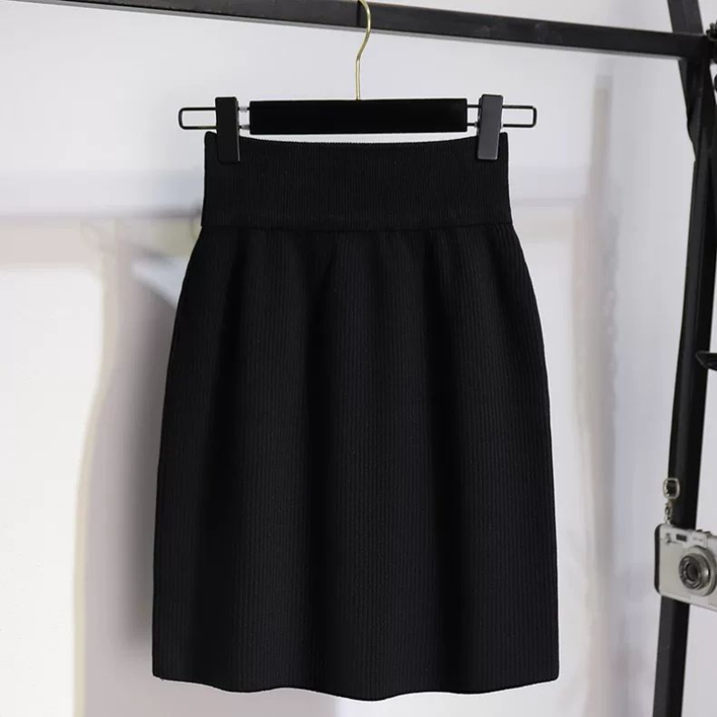 Demi-jupe tricotée pour femme, jupe courte, sac de hanche, pull, demi-mode coréenne, nouvelle collection automne/hiver