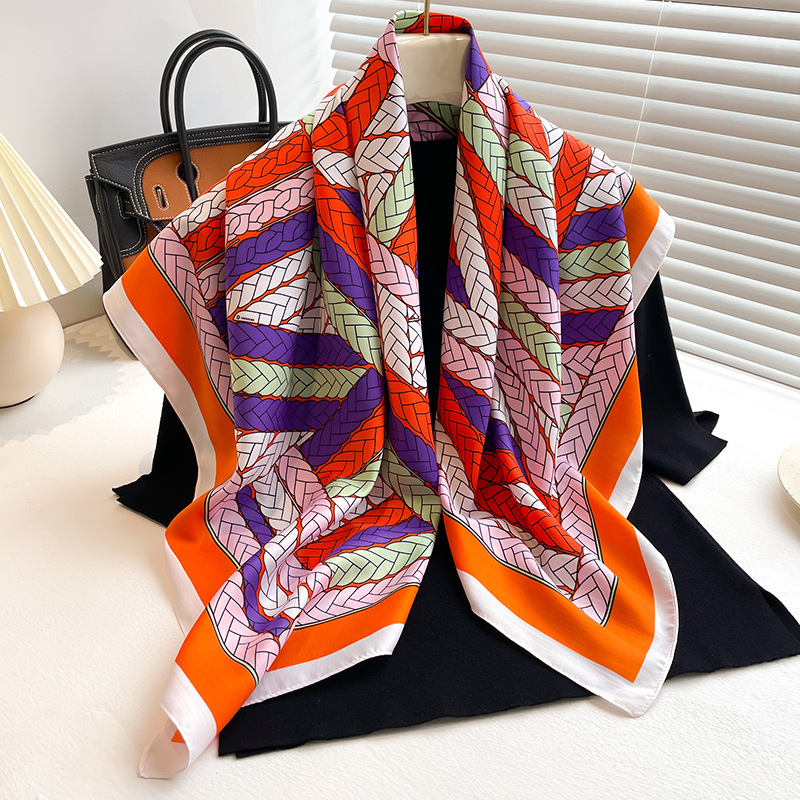 Nouveau foulard en satin sergé 90 cm, châle polyvalent pour femme printemps-été, protection solaire, écharpe de cou, foulard de tête, accessoire de mode